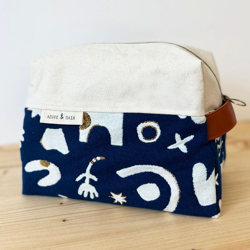 trousse de toilette bleu couture