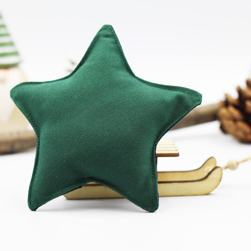 Jouet pour chat étoiles de noël garnies d'herbe à chat et/ou de valériane - Fait-main - Made in France - Azure et Gaia