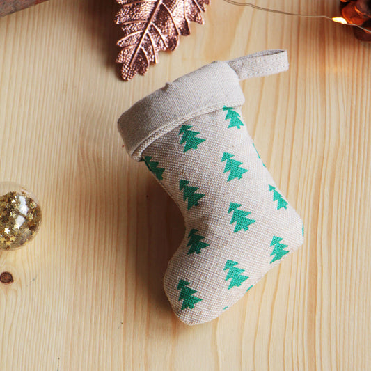 Jouet pour chat chaussette de noël garnies d'herbe à chat et/ou de valériane - Bachette sapin - Fait-main - Made in France - Azure et Gaia