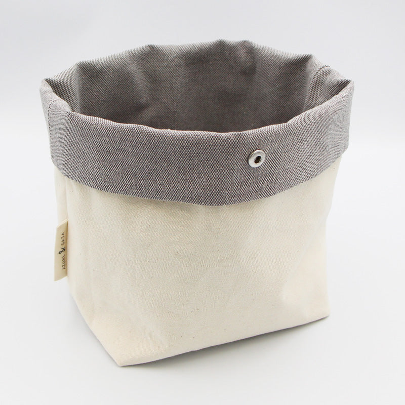 sac à jouets en tissu gris fait main en France - Azure et Gaia