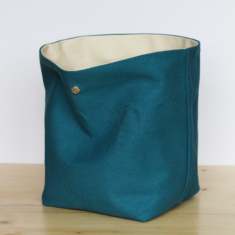 panier de rangement en tissu turquoise, fait main en France - Azure et Gaia