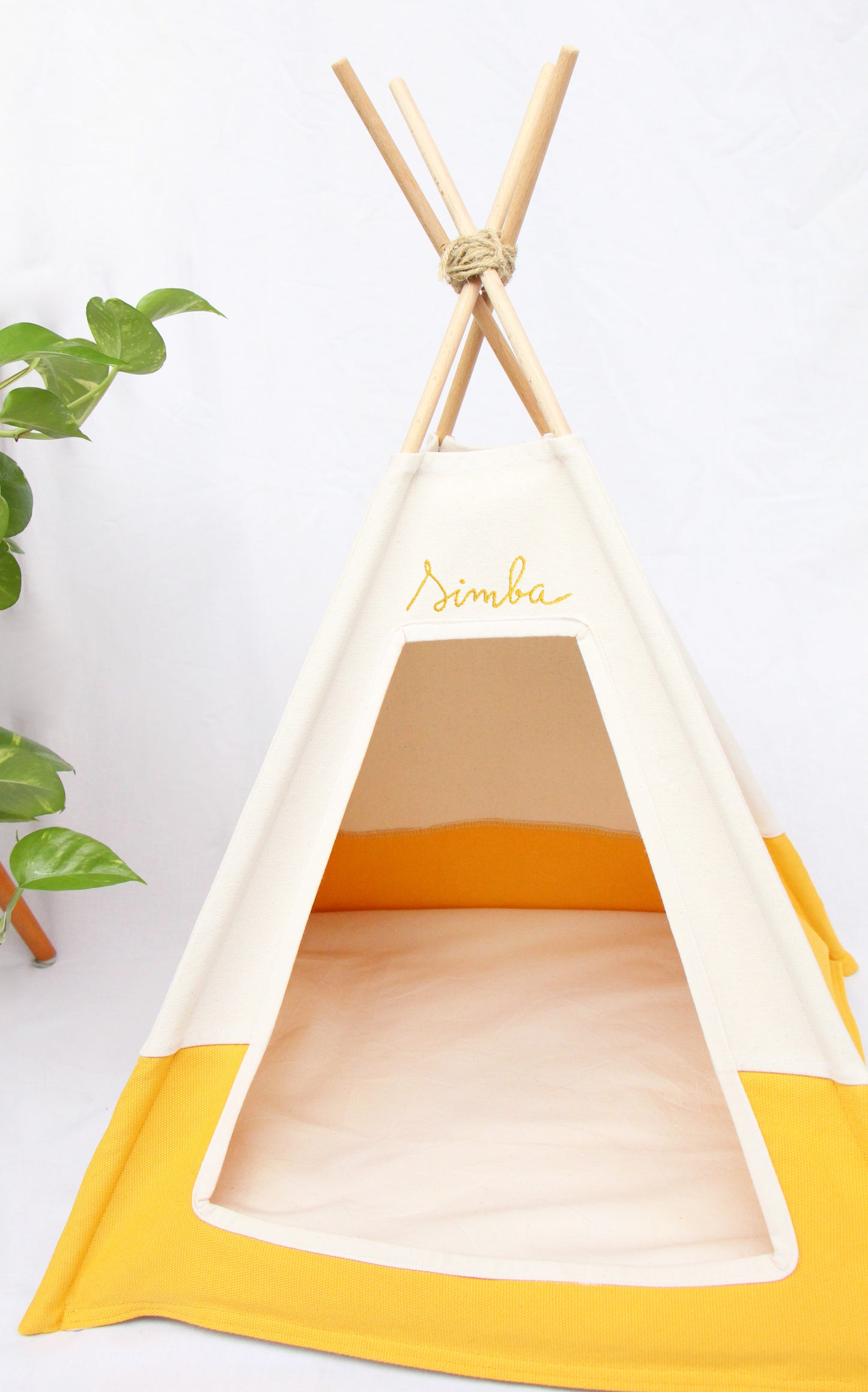 tente pour chat à personnaliser, broderie du prénom à la main, made in france