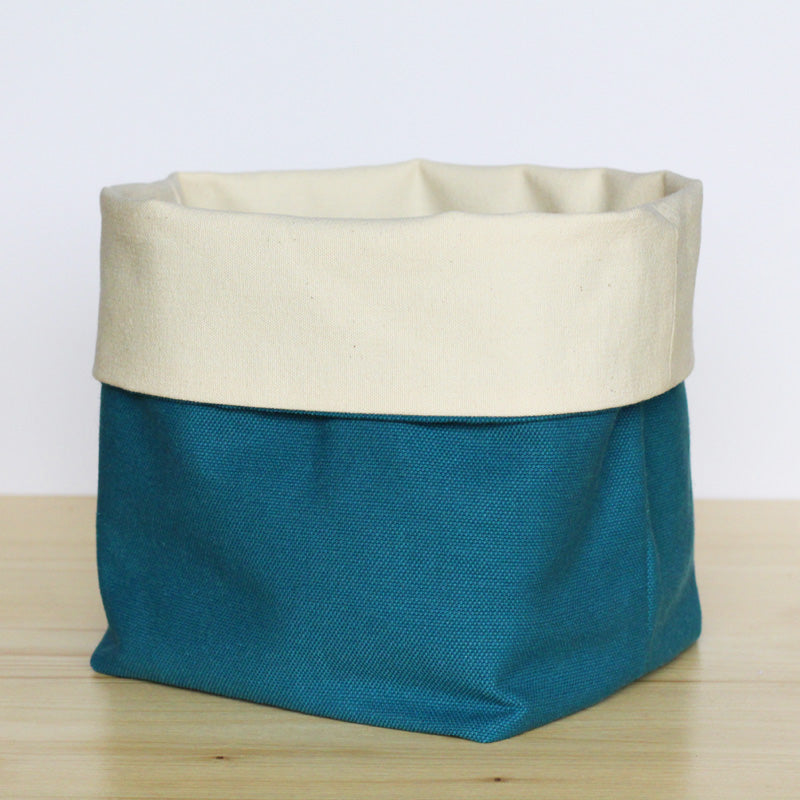 sac de rangement en tissu turquoise, fait main en France - Azure et Gaia
